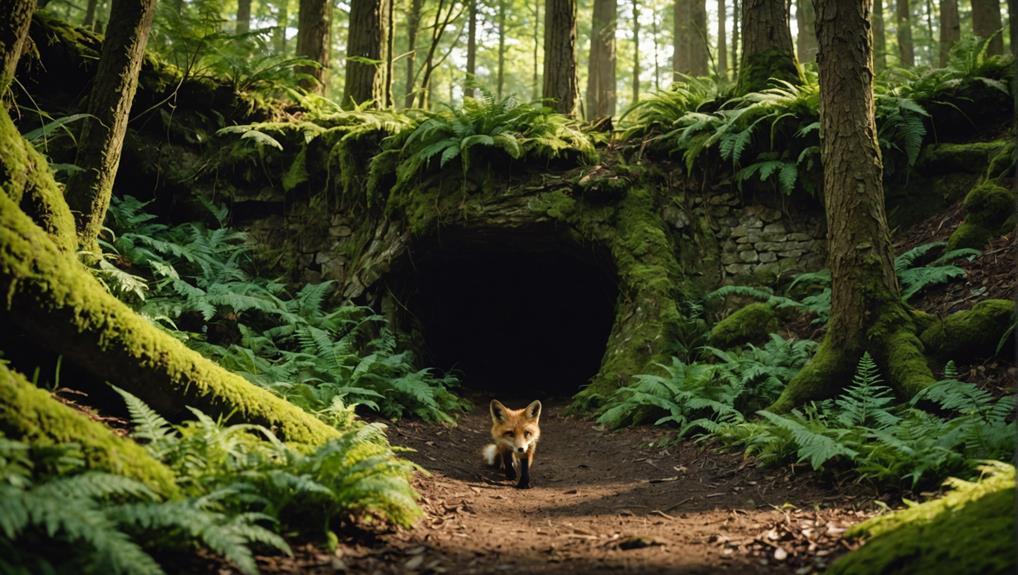 fox burrow features described