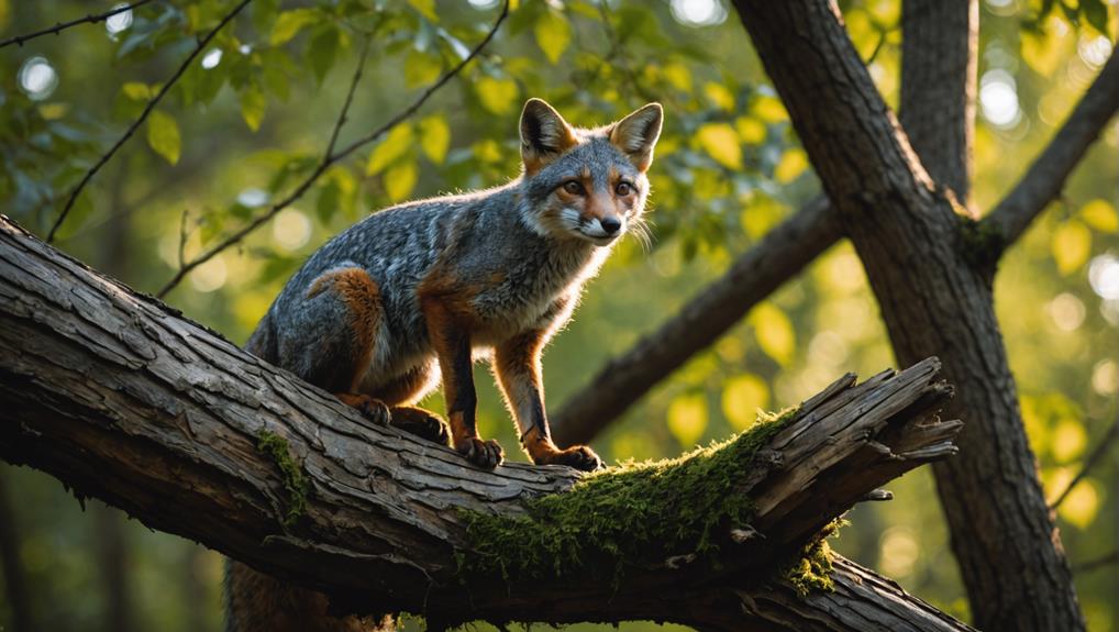 gray foxes are agile climbers