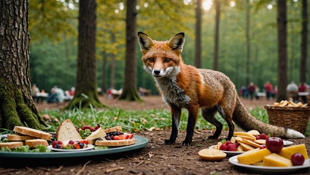 human food affects fox diet