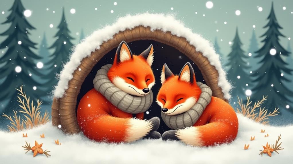 red fox winter warmth strategies