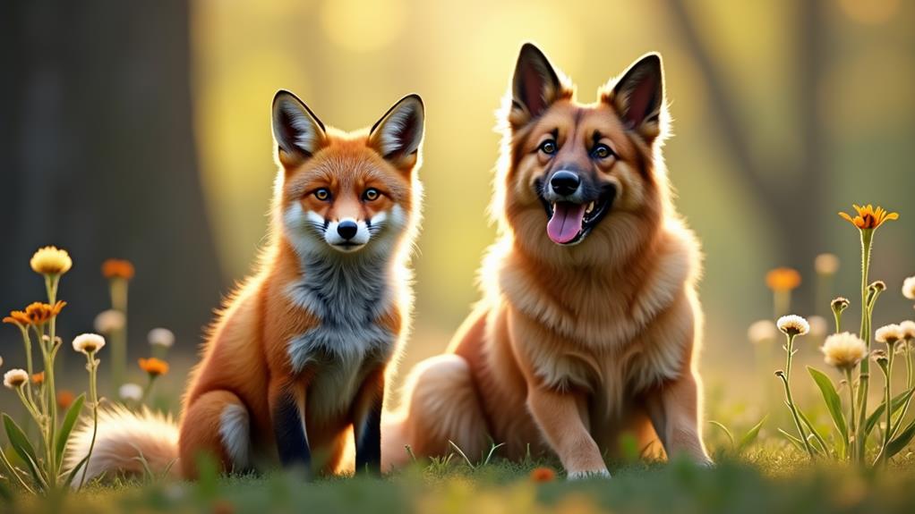 red foxes and dogs