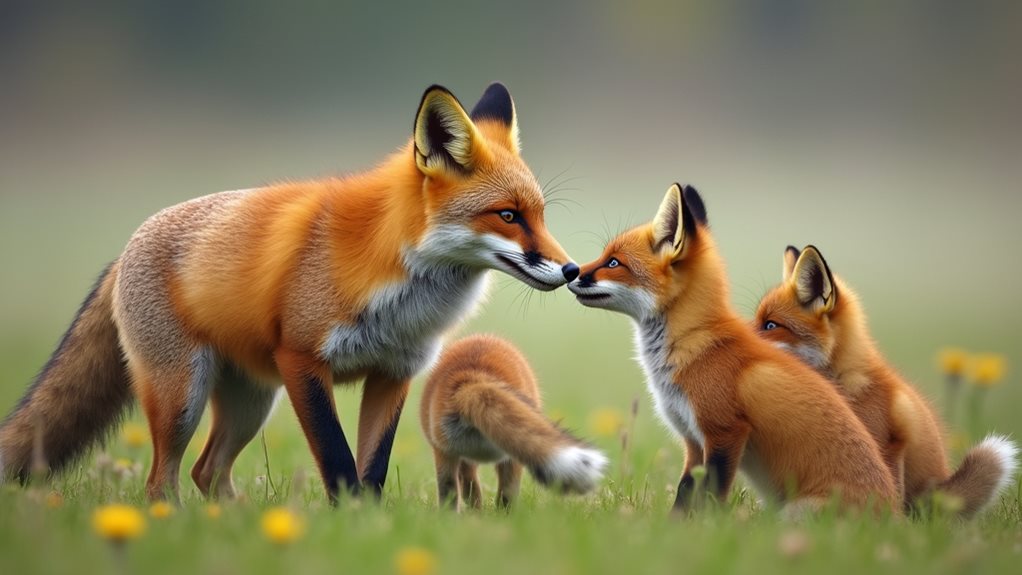 fox parents teach survival
