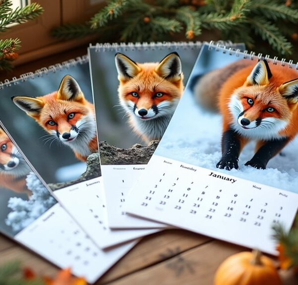 adorable fox calendars 2025