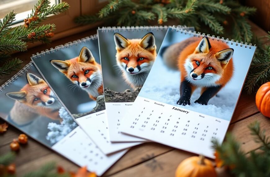 adorable fox calendars 2025