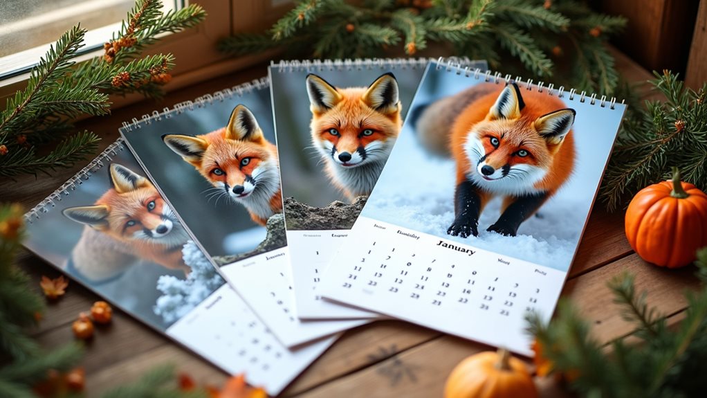 adorable fox calendars 2025