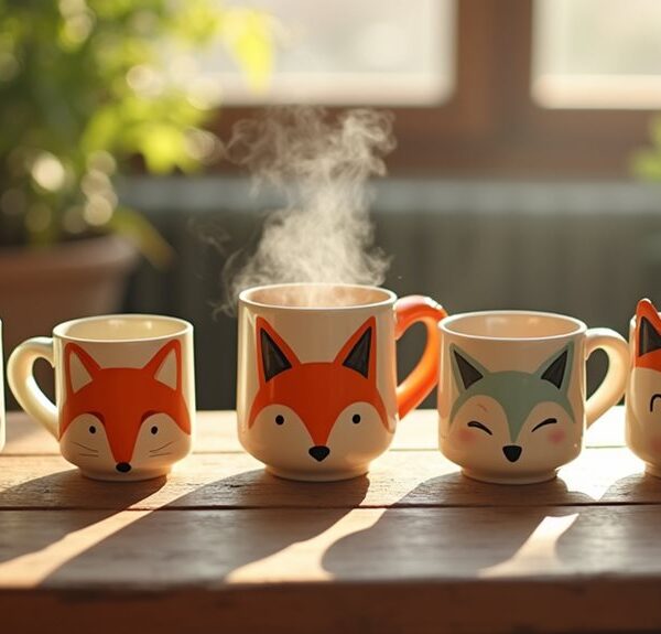 charming fox themed coffee mugs