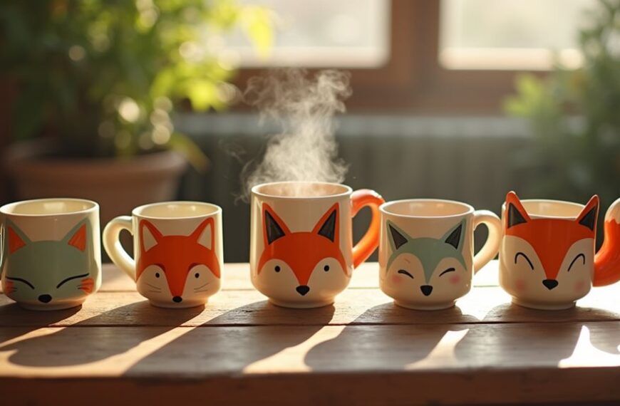 charming fox themed coffee mugs