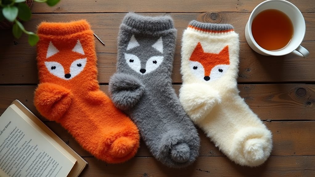 cozy and stylish fox socks
