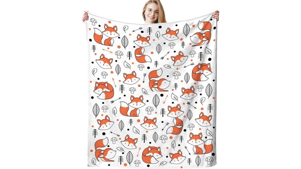 cute fox flannel blanket