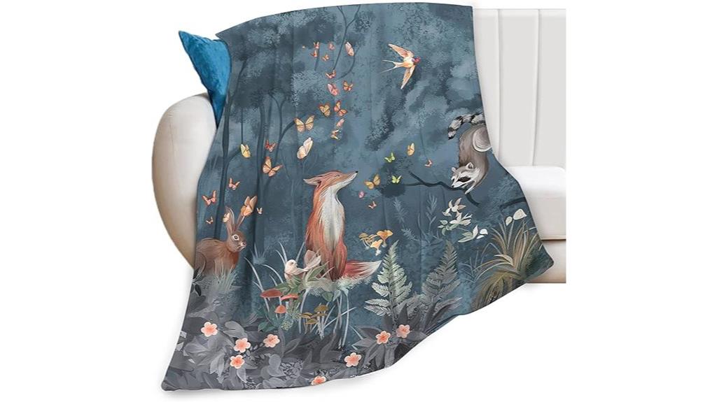 forest animals fleece blanket