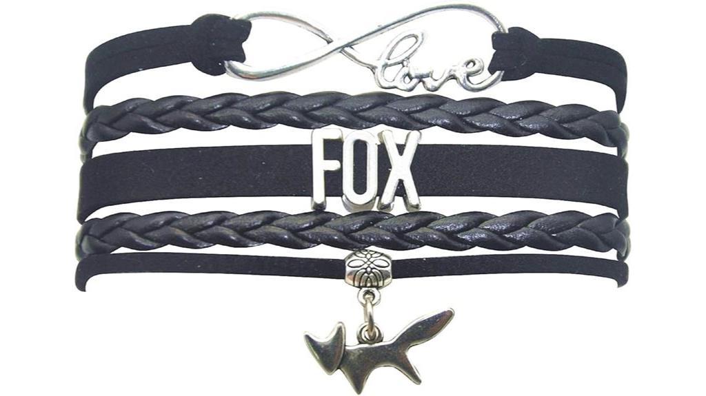 fox charm infinity bracelet