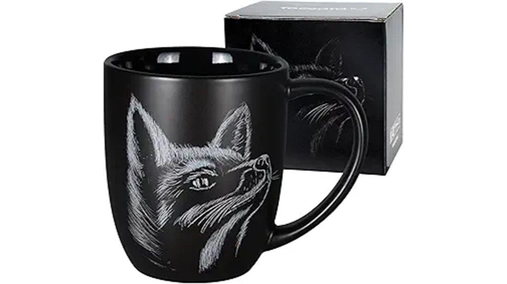 fox themed ceramic mug