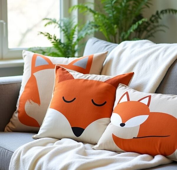 fox themed decorative pillows