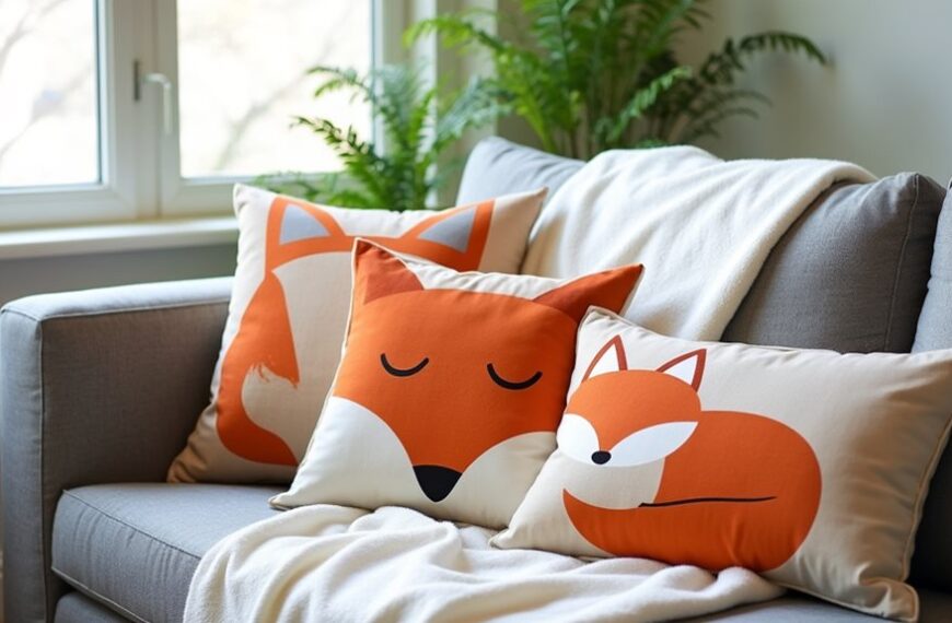 fox themed decorative pillows