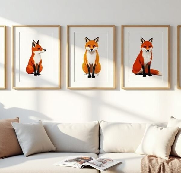 fox themed home d cor prints