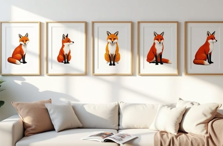 fox themed home d cor prints