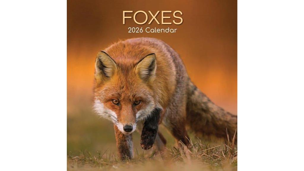 fox themed wall calendar 2026