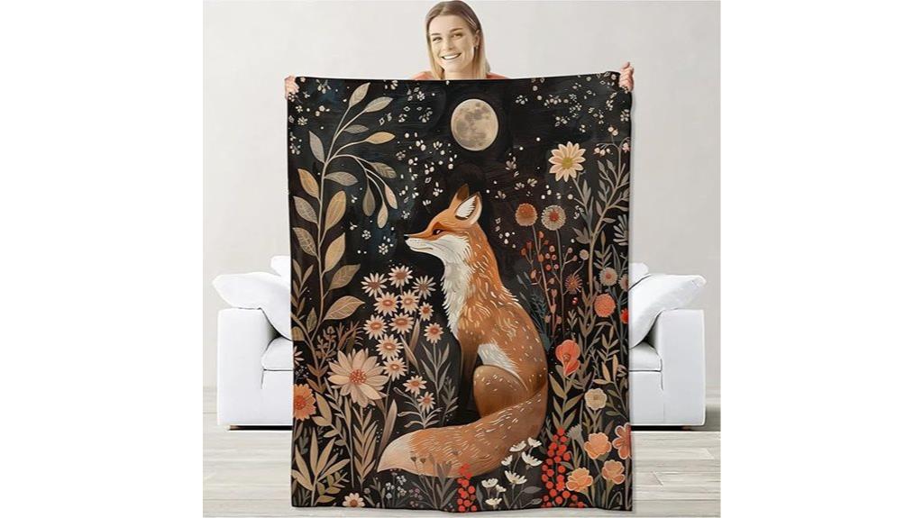 kids fox flannel blanket