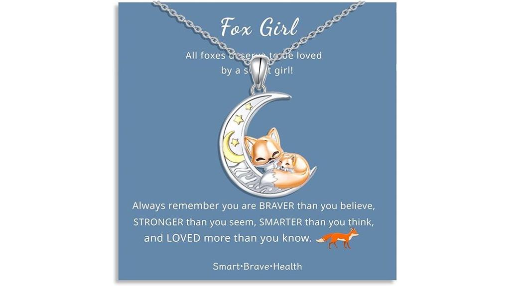 moonflower fox necklace design