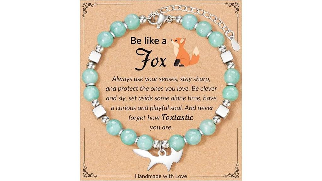 natural stone fox bracelet