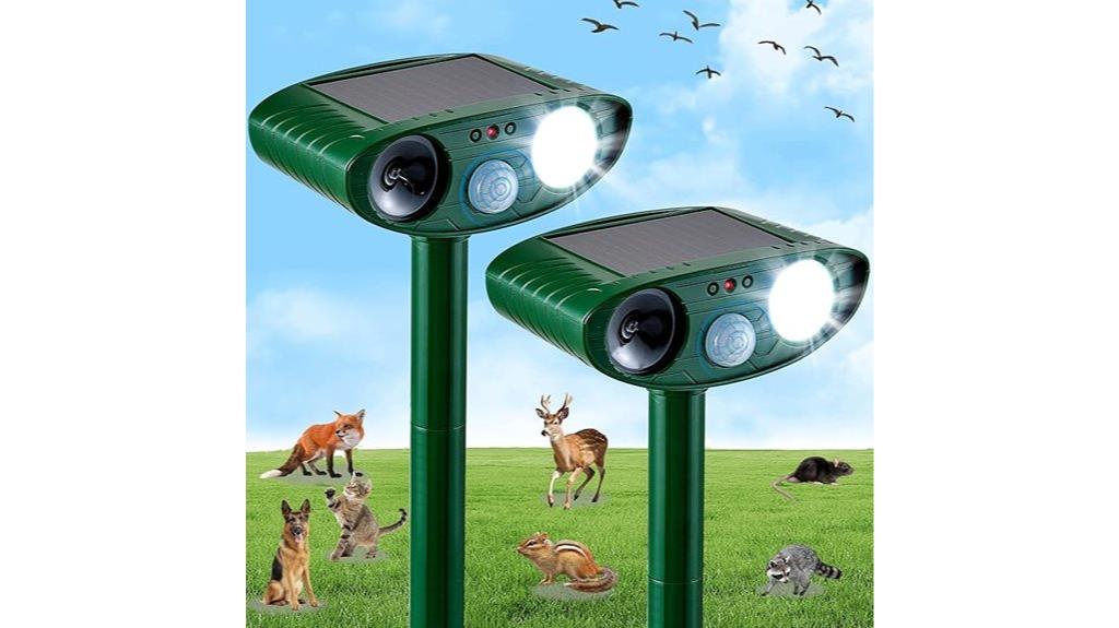 solar ultrasonic animal deterrent