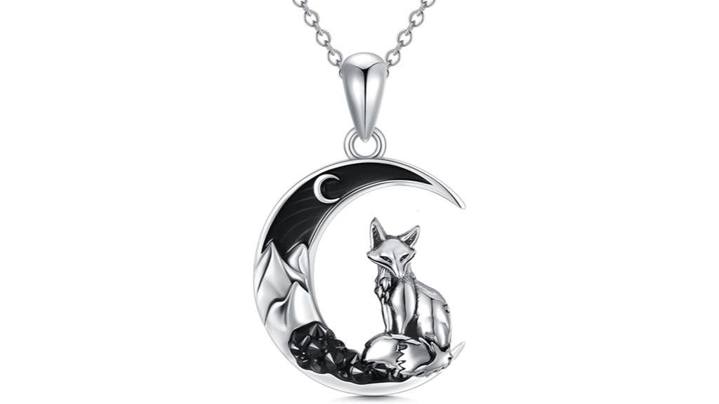sterling silver moon necklace