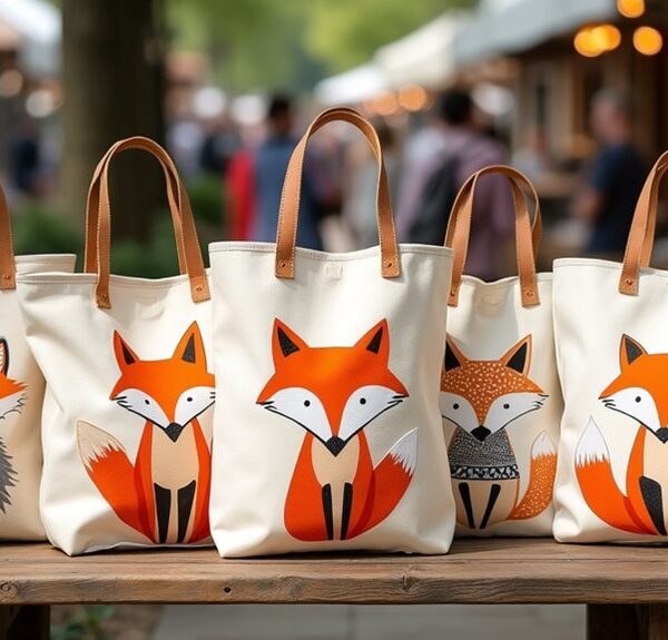 stylish fox tote bags