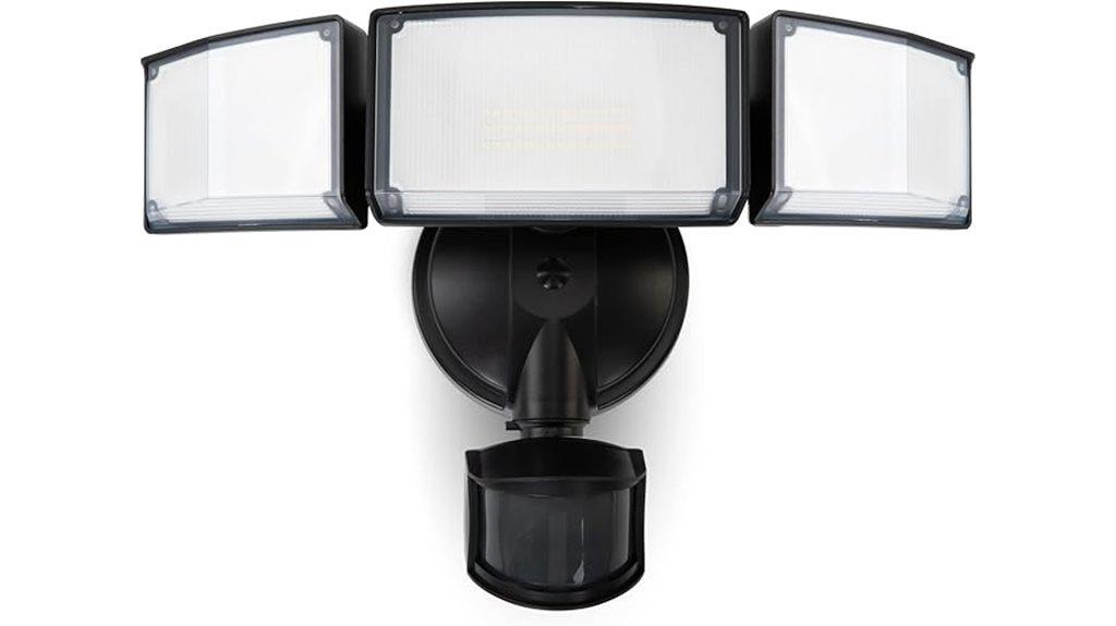 three head outdoor motion light